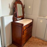 Antique dressing table / Coiffeuse ancienne avec marbre et miroir