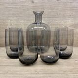 Scandinavian smoke glass set, 1960s