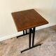 Bistro table in dark wood and black metal 55 x 50 cm