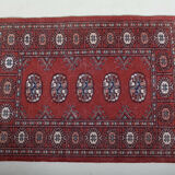 Vintage wool and fringe rug with Turkman design Tekke 103x65cm