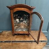 Small Louis XV mahogany display case with periwinkle legs