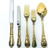 Prestige case for Odiot cutlery, solid silver and gold