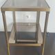 Double tray side table in brass and smoked glass.