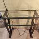 Vintage metal and glass console