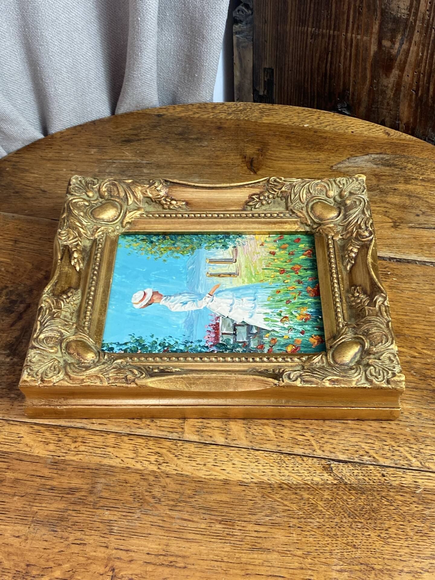 Painting on isorel, wooden frame