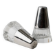 Vintage Argent Salt and Pepper Shakers with Clear Glass and Silver-Plated Caps, Conical Minimal Italian Design, 1950s