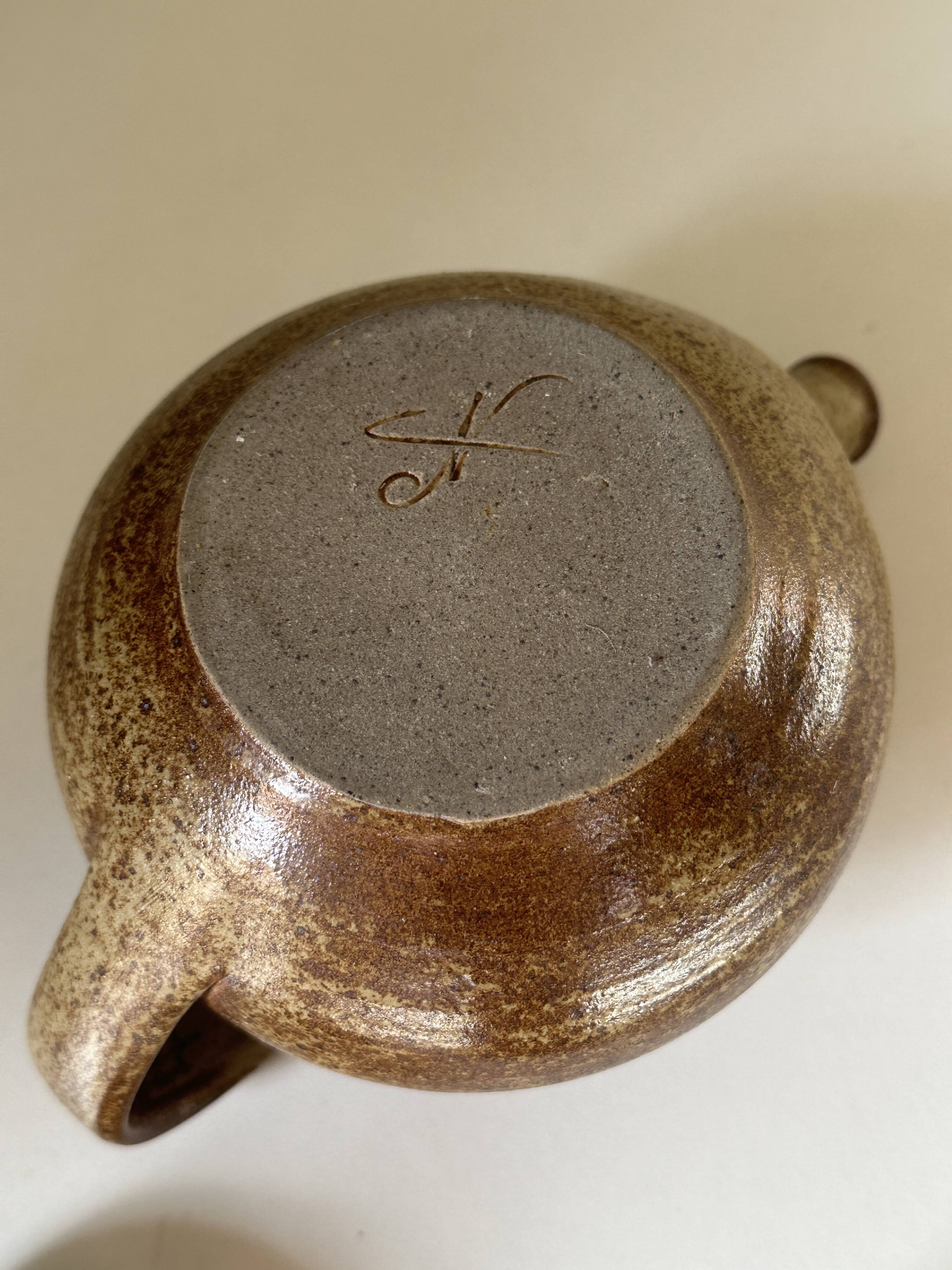 Vintage 60s signed stoneware teapot