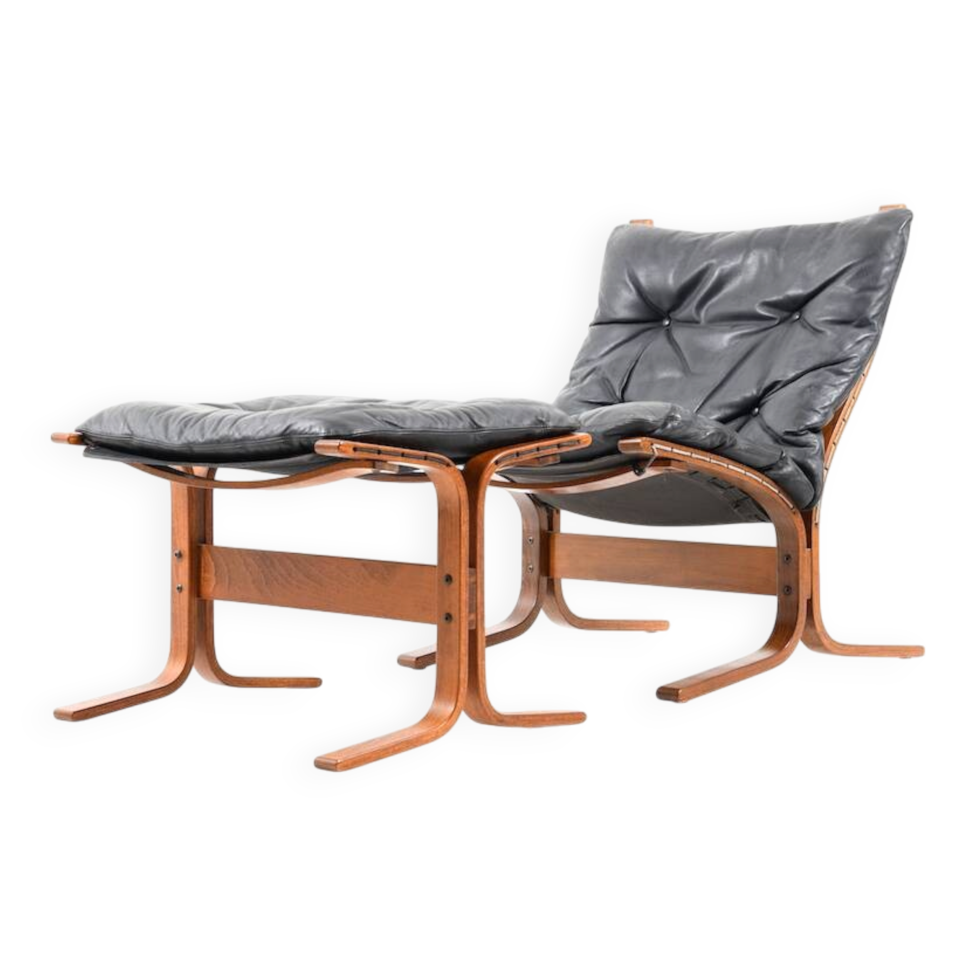 Fauteuil et repose-pieds par Ingmar Relling pour Westnofa