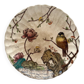 Antique polychrome ironstone plate with bird motif "Aquatic" SF&co