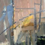 Vintage Modernists Oil Painting Still Life With Red Bottle, Signed Falck