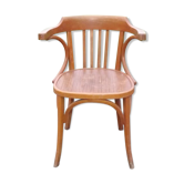 Fauteuil Baumann des années 30 en bois de hêtre