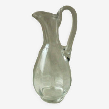 AIGUIERE PICHET CARAFE EN VERRE EPAIS EFFET PANS COUPES