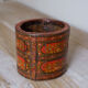Antique wooden pot painted by hand