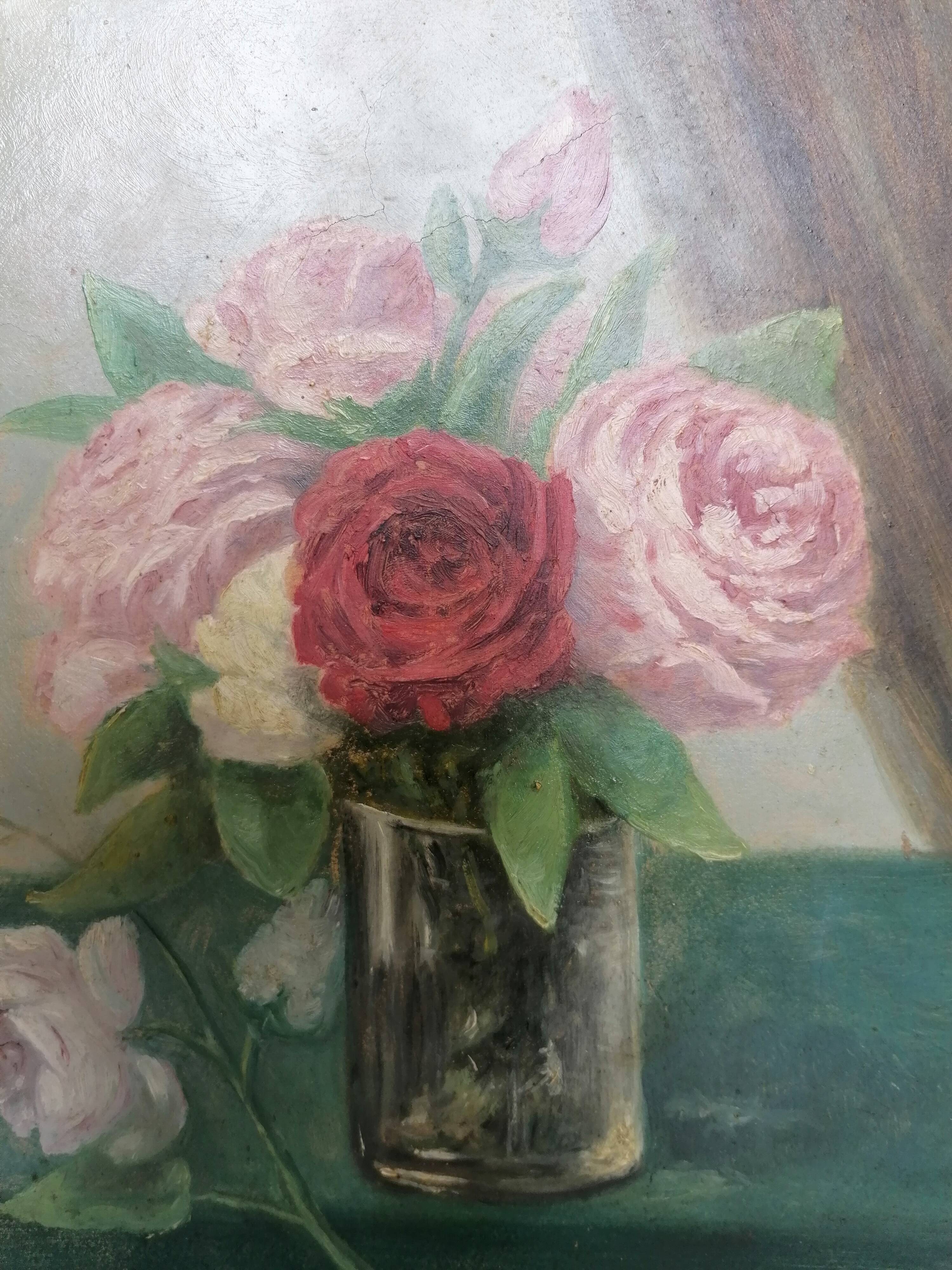 Old painting bouquet of flowers