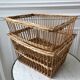 Pair of rattan/wicker storage baskets from the 60s and 70s