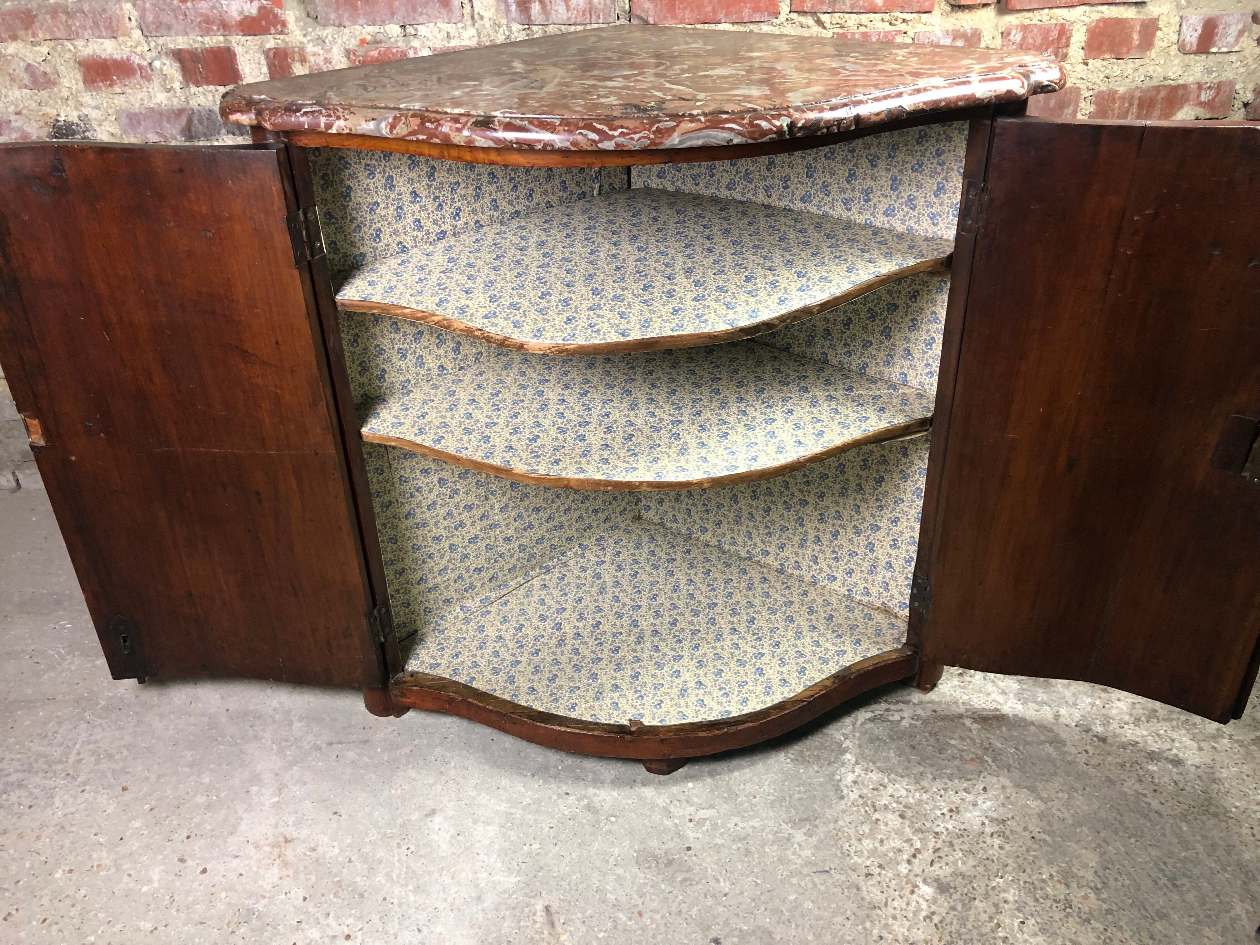 Curved notch in louis xv period marquetry stamped j.b galet