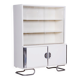Bauhaus White Chrome-Plated Steel & Lacquered Wood Cabinet attributed to Vichr, 1930s