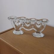 Large glass candle holder by Staffan Gellerstedt | Pukeberg Glasbruk | Sweden