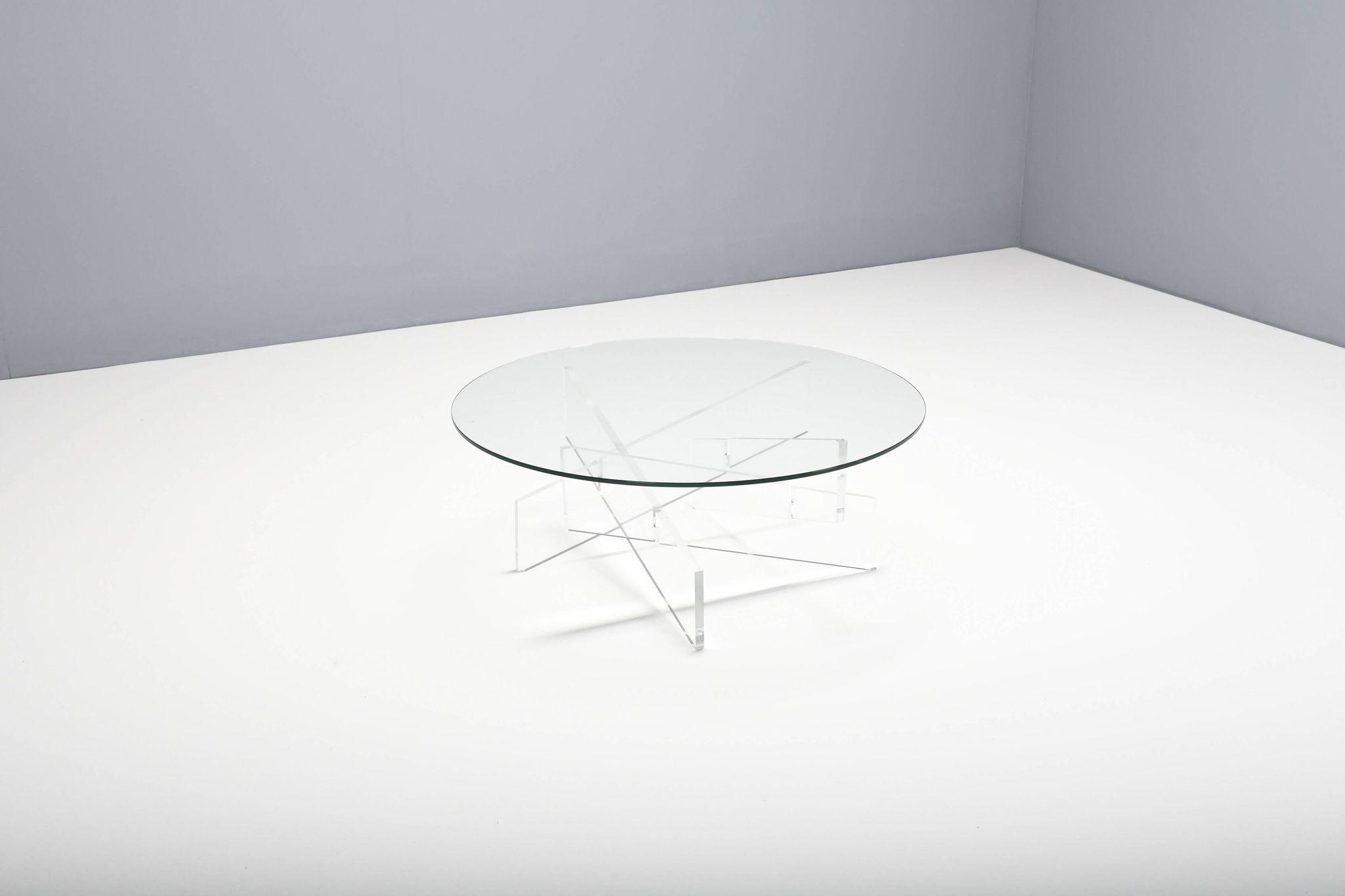 Table basse graphique en lucite et verre, Italie 1970