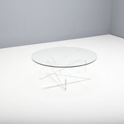 Table basse graphique en lucite et verre, Italie 1970