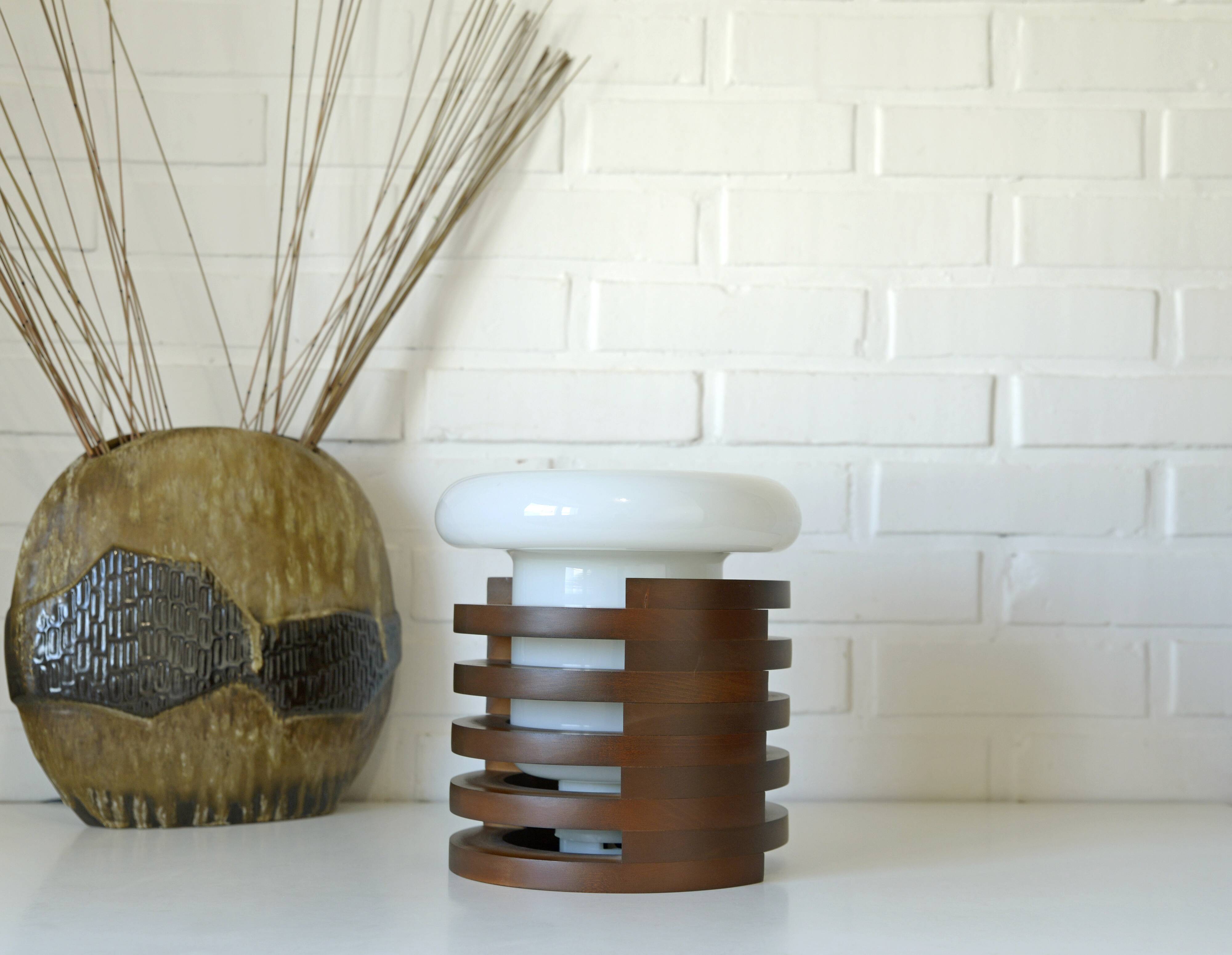 Brutalist Floor Light Mid Century Modern Vintage Mushroom Table Lamp NOS