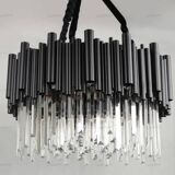 Modern designer chandelier in glass and metal