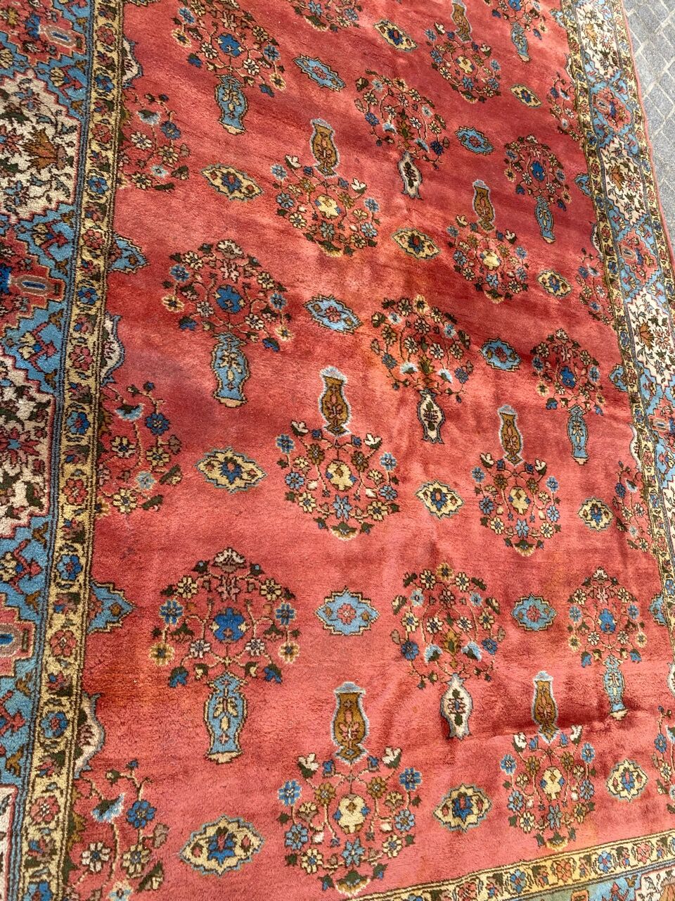 Large handmade vintage carpet Transylvania 198x298 cm