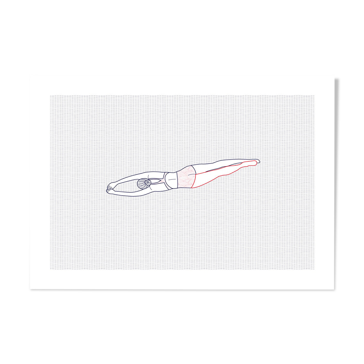 Illustration A4 naiade no. 8/8 brittany bather sea