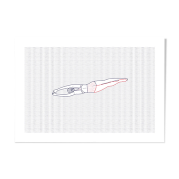 Illustration A4 naiade no. 8/8 bretagne baigneuse mer