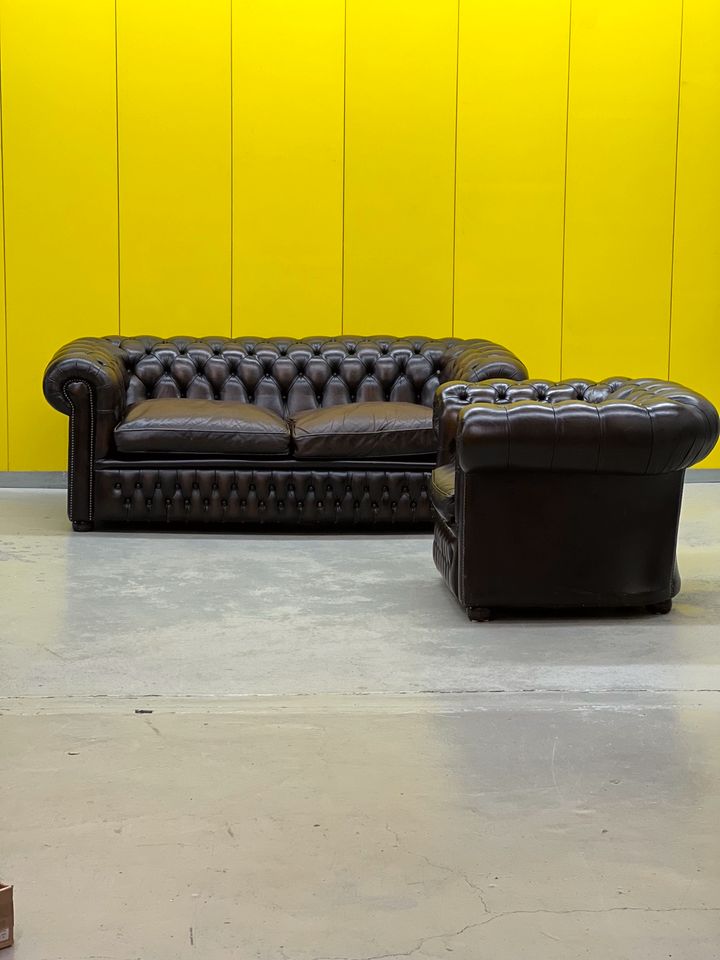 1990s Chesterfield Sofa and Chair
