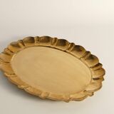 Hollywood Regency Large Oval Brass Tray by Firma Lars Holmström, Sweden 1940's