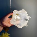 Vintage art deco tulip ride in frosted glass, flower shape