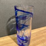 Tubular vase in stylized glass, arts and crafts