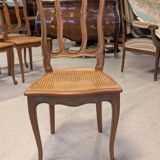 6 Louis XV oak caned chairs