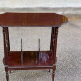 Vinyl or sheet music storage unit, wooden side table with bars