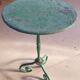 Small green metal side table - mid 20th century
