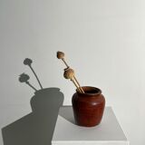 Brutalist ochre terracotta pot