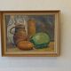 Vintage oil painting on plate "Still life".