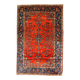 Handmade antique Persian Sarouk rug 4' x 6.4' (122cm x 195cm) 1920s - 1B785