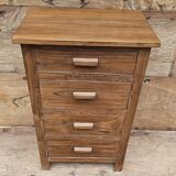 Old bedside table with 4 drawers in Burmese teak