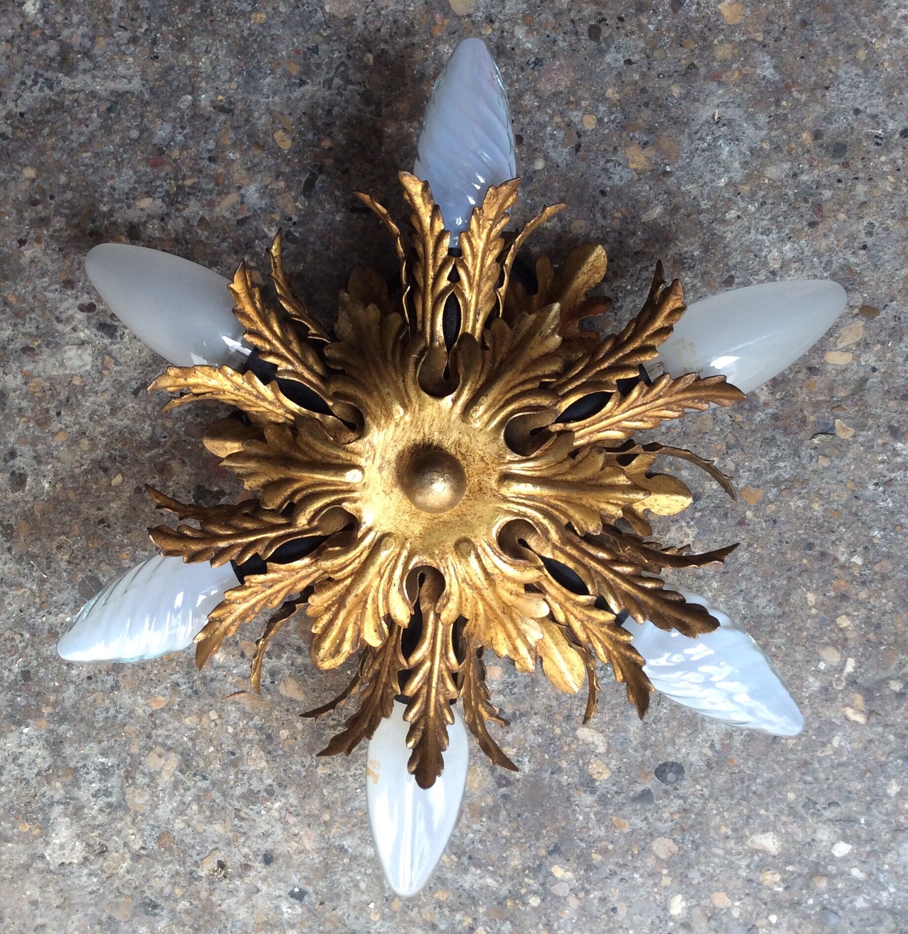 Gold metal leaf ceiling, 60s