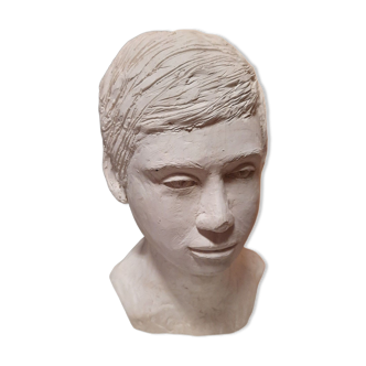 Boy's head in plaster