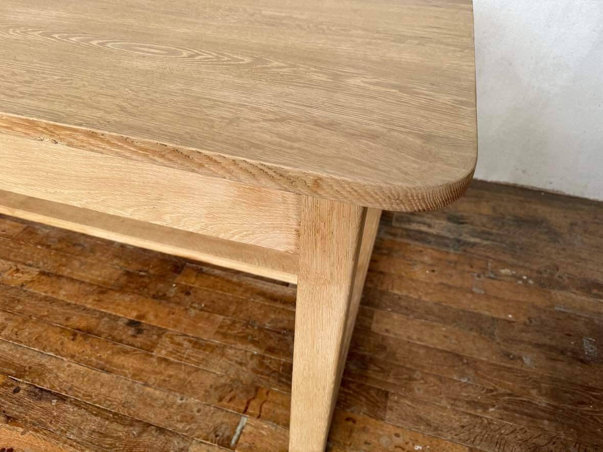 Table bistrot table de ferme en chêne massif sablé Longueur 210 cm - Largeur 106 cm - Hauteur 78 cm