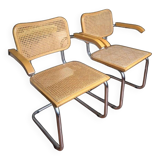 Pairs of Cesca B64 armchairs with armrests by Marcel Breuer