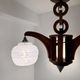 Art Deco chandelier in wood and glass from Clichy