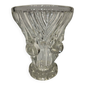 Dune vase, pressed moulded glass, Art Deco