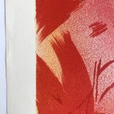 Jean bazaine, monograph in red, 1975. original lithograph