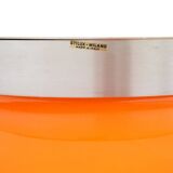 Orange and white glass floor lamp by Stilux Milano, 1970.