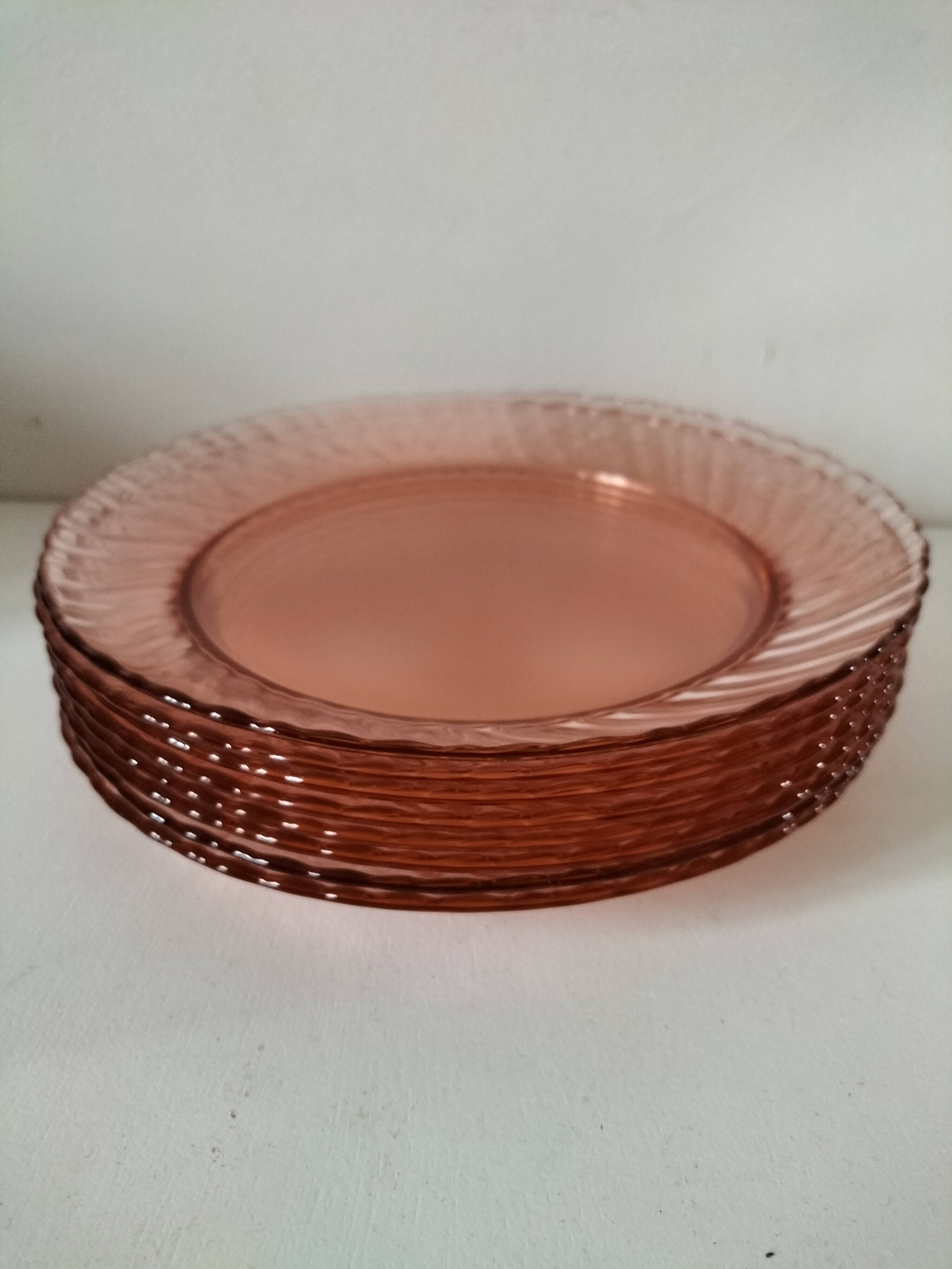 Arcoroc orange pink plates
