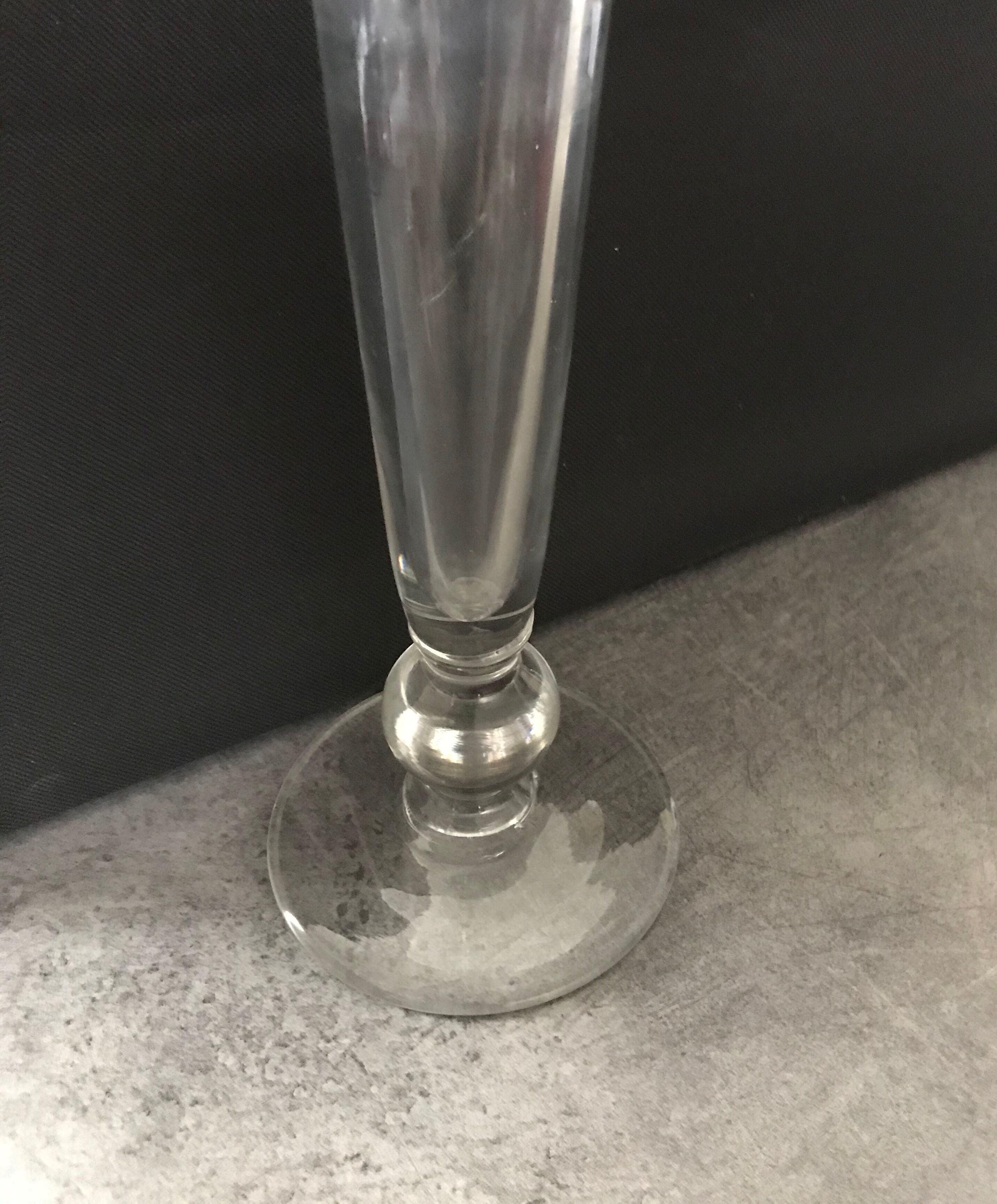Vintage elongated glass vase 36 cm